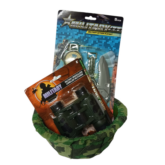 Halloween Kids Army Costume Toy Kit Helmet Canteen Compass Binoculars Survival - Picture 15 of 16